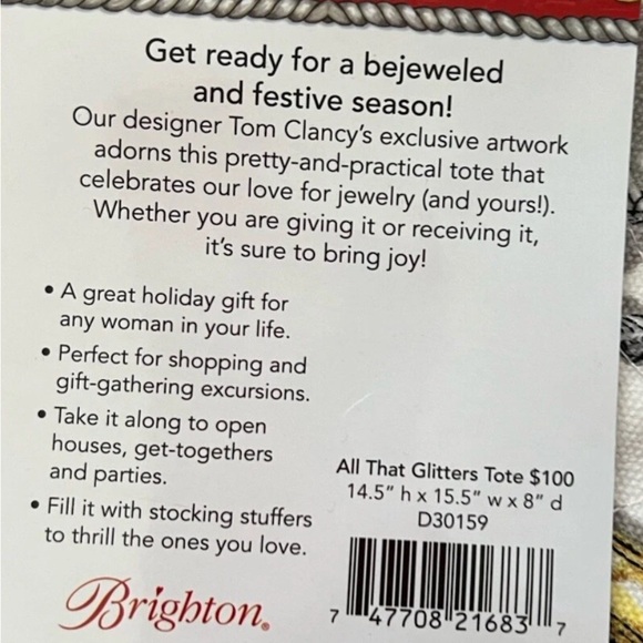 Brighton all that glitter  multicolor canvas tote bag 
14.5" h x 15.5" w x 8" d - Picture 6 of 13